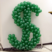 Украшение корпоративного праздника воздушными шарами с гелием, печать логотипа компании на воздушных шарах, фигуры из воздушных шаров с гелием